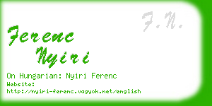 ferenc nyiri business card